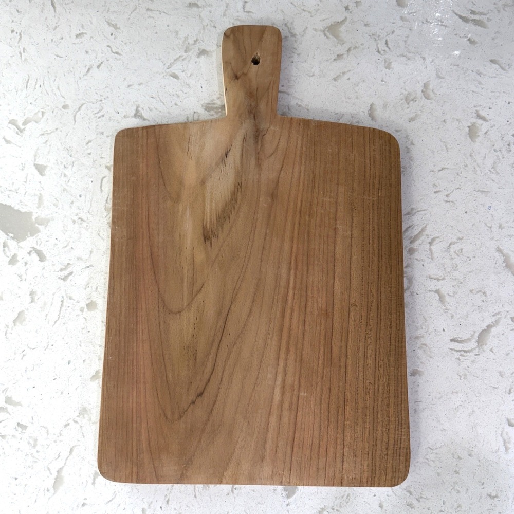 McGee & Co Boylan Square Bread Board Natural Teak Cutting Serving Charcuterie